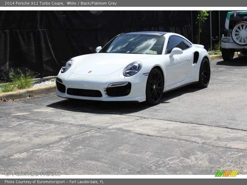 White / Black/Platinum Grey 2014 Porsche 911 Turbo Coupe