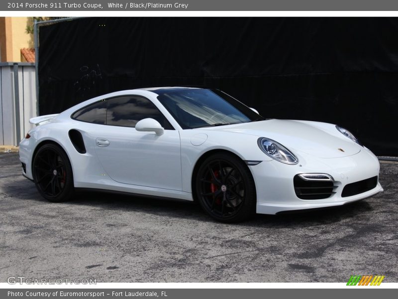 White / Black/Platinum Grey 2014 Porsche 911 Turbo Coupe