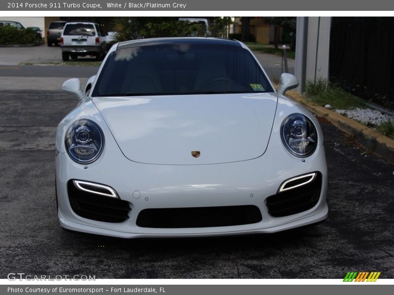 White / Black/Platinum Grey 2014 Porsche 911 Turbo Coupe