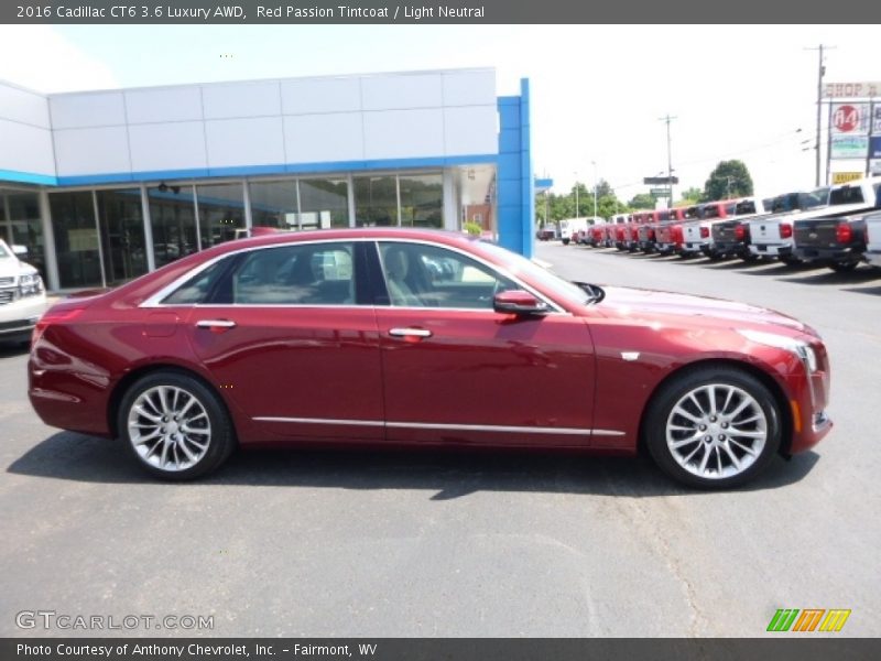 Red Passion Tintcoat / Light Neutral 2016 Cadillac CT6 3.6 Luxury AWD