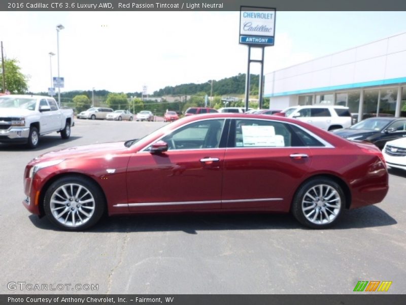 Red Passion Tintcoat / Light Neutral 2016 Cadillac CT6 3.6 Luxury AWD