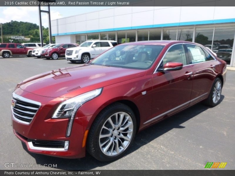Red Passion Tintcoat / Light Neutral 2016 Cadillac CT6 3.6 Luxury AWD