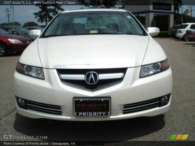 White Diamond Pearl / Taupe 2007 Acura TL 3.2