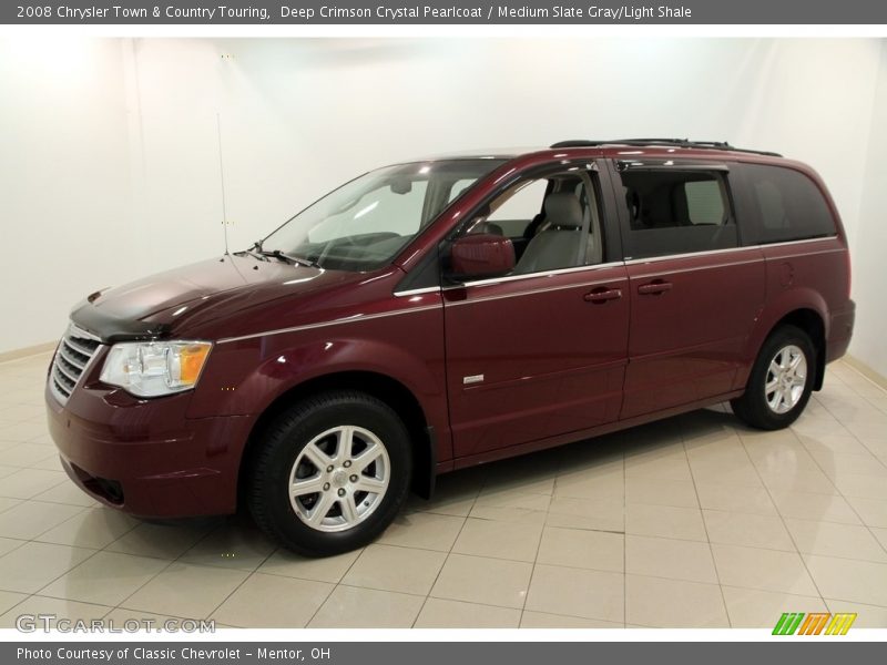 Deep Crimson Crystal Pearlcoat / Medium Slate Gray/Light Shale 2008 Chrysler Town & Country Touring