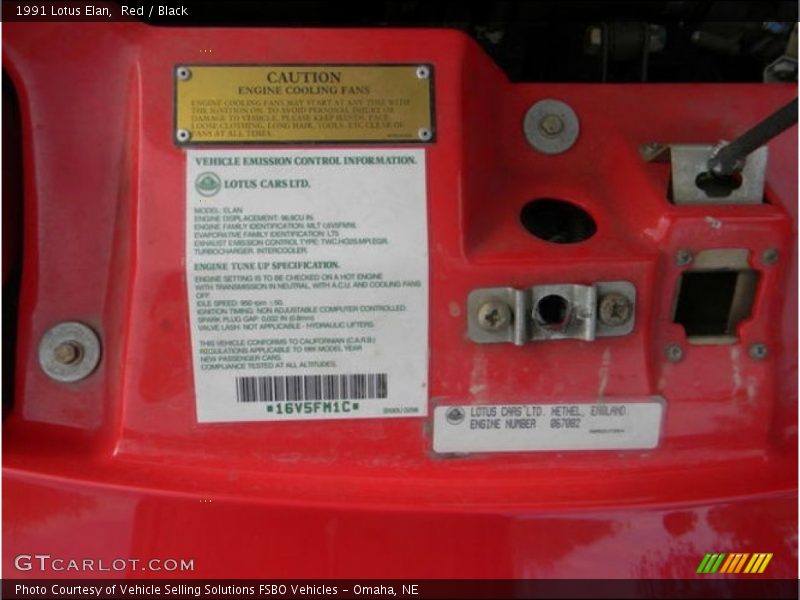 Red / Black 1991 Lotus Elan
