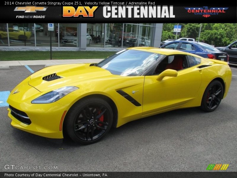 Velocity Yellow Tintcoat / Adrenaline Red 2014 Chevrolet Corvette Stingray Coupe Z51