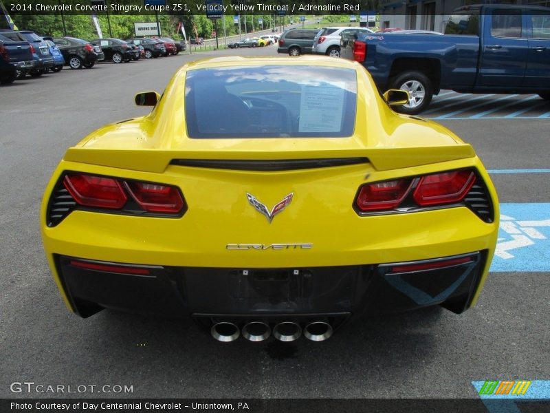 Velocity Yellow Tintcoat / Adrenaline Red 2014 Chevrolet Corvette Stingray Coupe Z51
