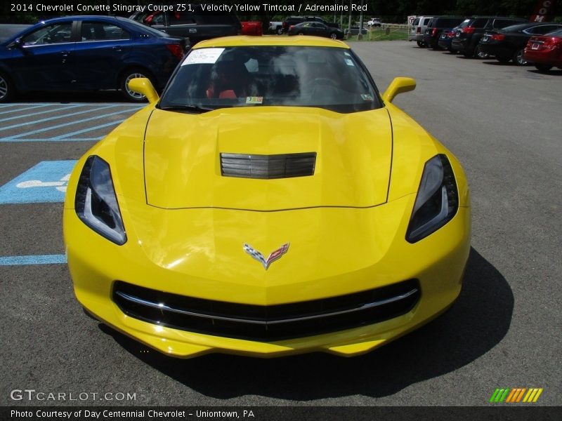 Velocity Yellow Tintcoat / Adrenaline Red 2014 Chevrolet Corvette Stingray Coupe Z51