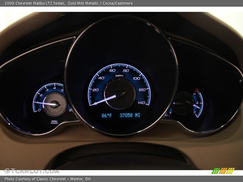 Gold Mist Metallic / Cocoa/Cashmere 2009 Chevrolet Malibu LTZ Sedan