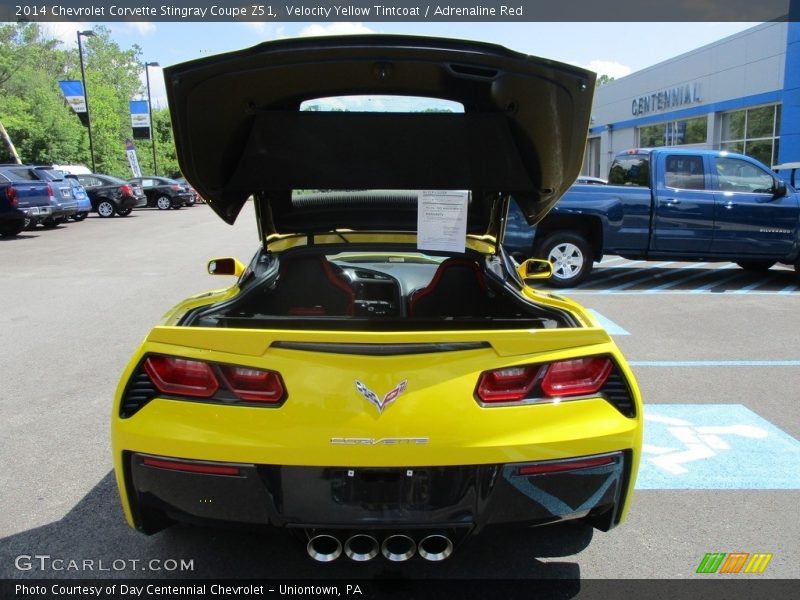 Velocity Yellow Tintcoat / Adrenaline Red 2014 Chevrolet Corvette Stingray Coupe Z51