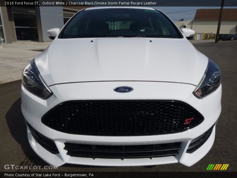 Oxford White / Charcoal Black/Smoke Storm Partial Recaro Leather 2016 Ford Focus ST