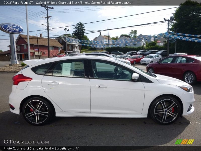 Oxford White / Charcoal Black/Smoke Storm Partial Recaro Leather 2016 Ford Focus ST