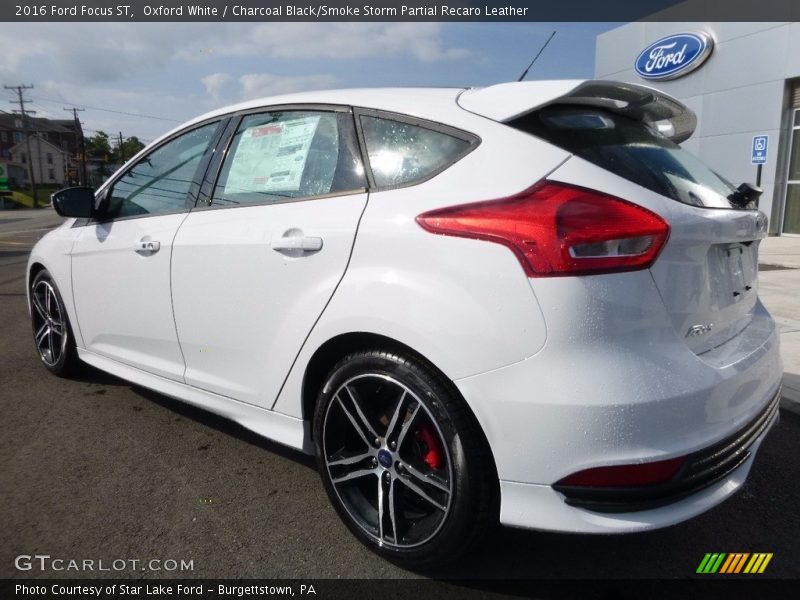 Oxford White / Charcoal Black/Smoke Storm Partial Recaro Leather 2016 Ford Focus ST