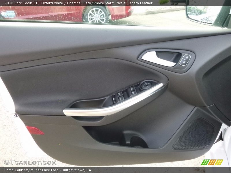 Oxford White / Charcoal Black/Smoke Storm Partial Recaro Leather 2016 Ford Focus ST