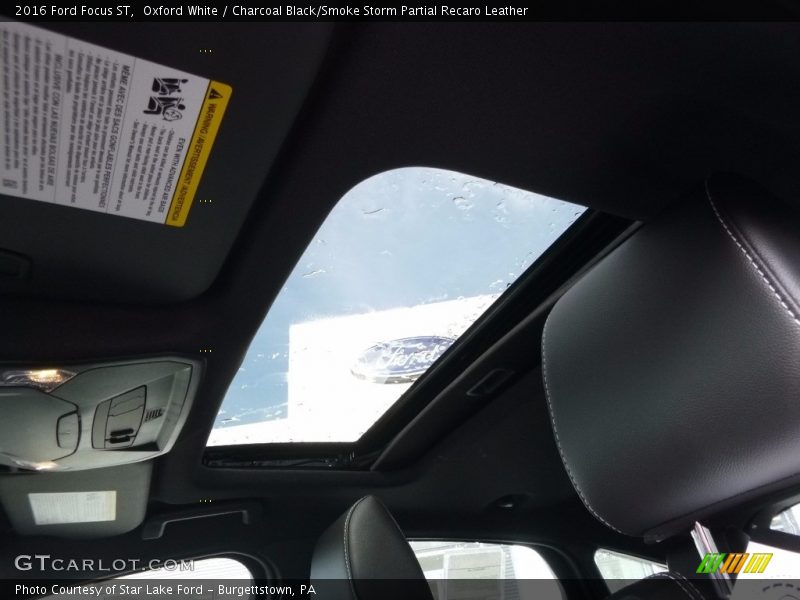 Oxford White / Charcoal Black/Smoke Storm Partial Recaro Leather 2016 Ford Focus ST