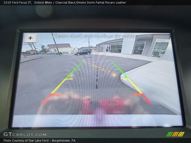 Oxford White / Charcoal Black/Smoke Storm Partial Recaro Leather 2016 Ford Focus ST