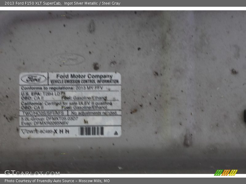 Ingot Silver Metallic / Steel Gray 2013 Ford F150 XLT SuperCab