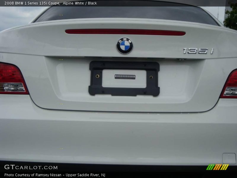 Alpine White / Black 2008 BMW 1 Series 135i Coupe