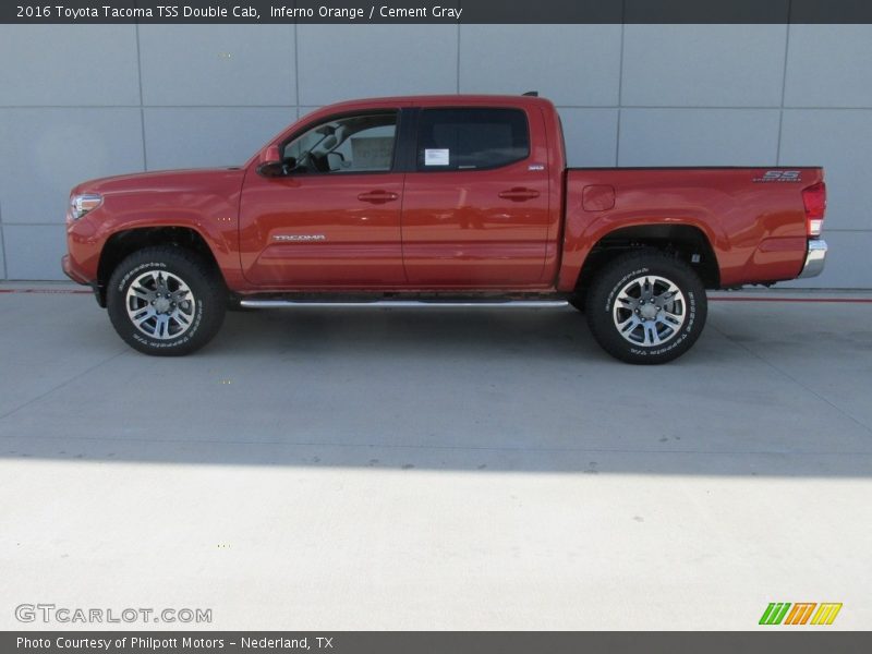 Inferno Orange / Cement Gray 2016 Toyota Tacoma TSS Double Cab