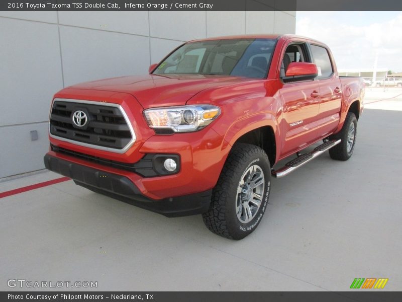 Inferno Orange / Cement Gray 2016 Toyota Tacoma TSS Double Cab