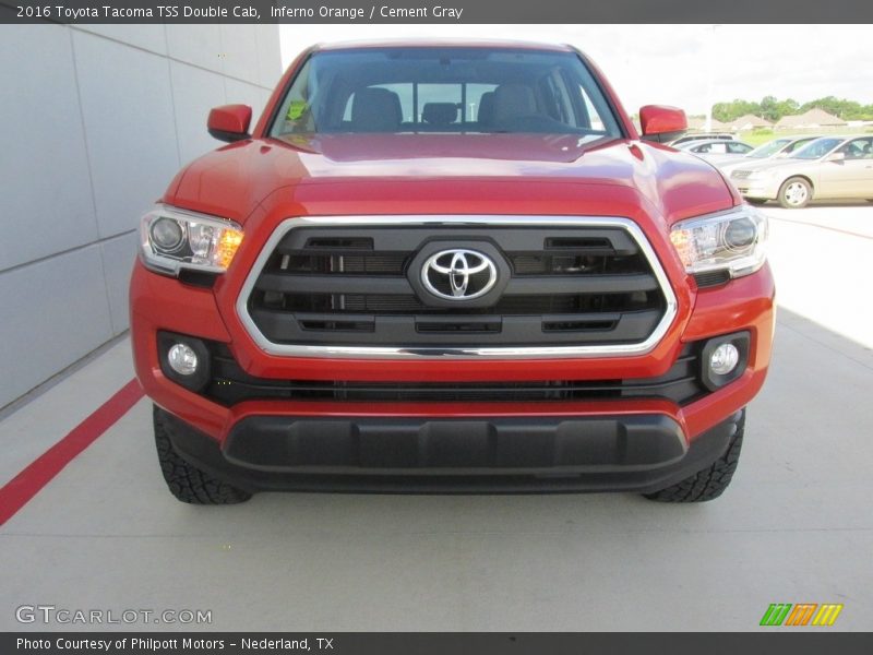 Inferno Orange / Cement Gray 2016 Toyota Tacoma TSS Double Cab