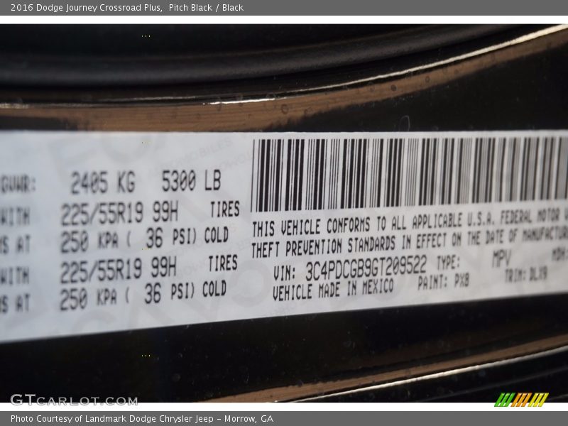 Pitch Black / Black 2016 Dodge Journey Crossroad Plus