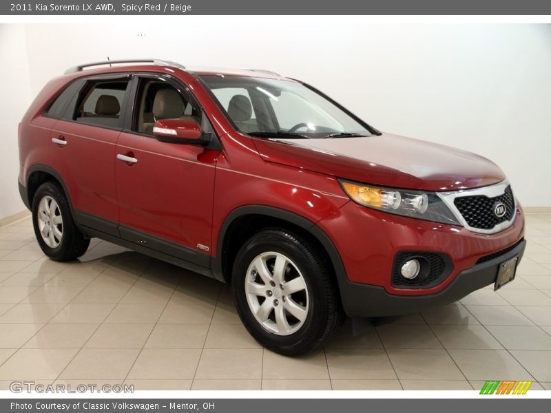 Spicy Red / Beige 2011 Kia Sorento LX AWD