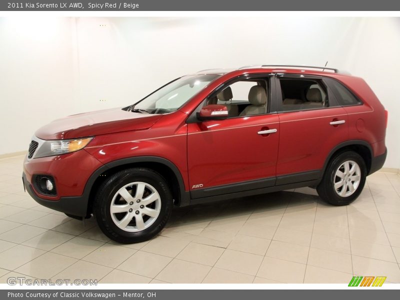 Spicy Red / Beige 2011 Kia Sorento LX AWD