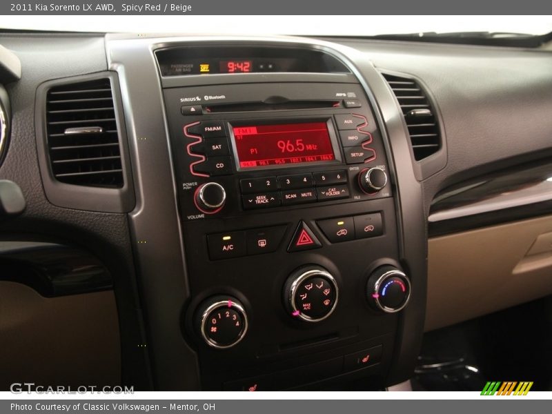 Spicy Red / Beige 2011 Kia Sorento LX AWD
