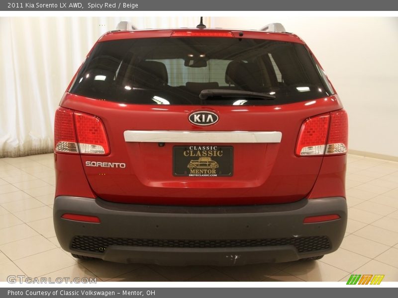 Spicy Red / Beige 2011 Kia Sorento LX AWD