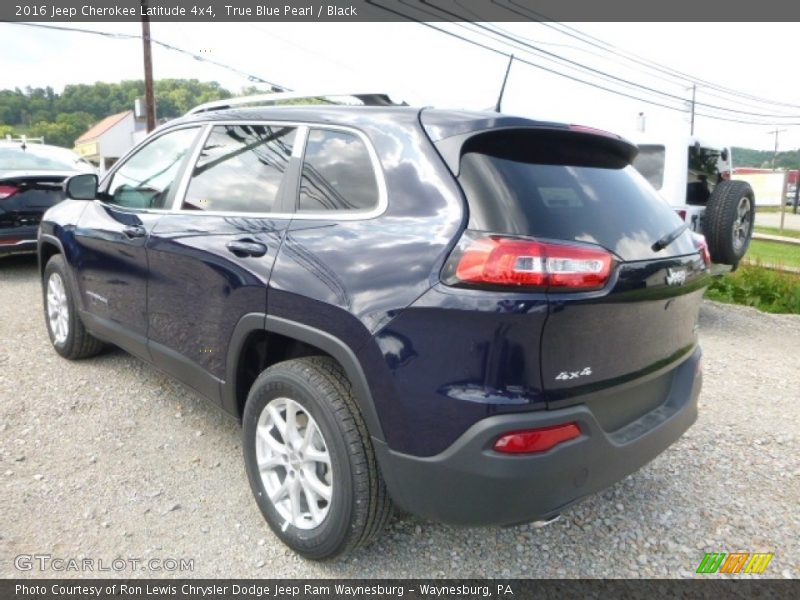 True Blue Pearl / Black 2016 Jeep Cherokee Latitude 4x4