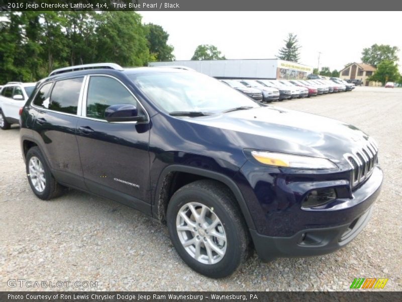 True Blue Pearl / Black 2016 Jeep Cherokee Latitude 4x4
