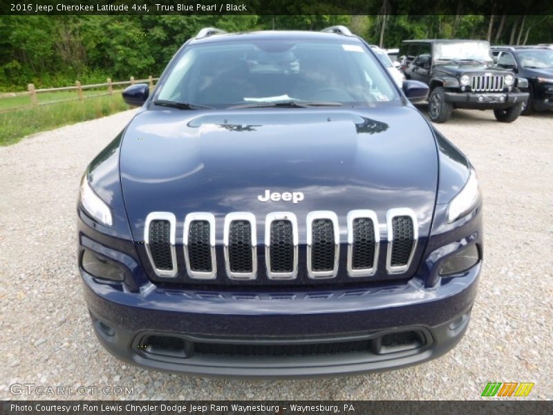 True Blue Pearl / Black 2016 Jeep Cherokee Latitude 4x4