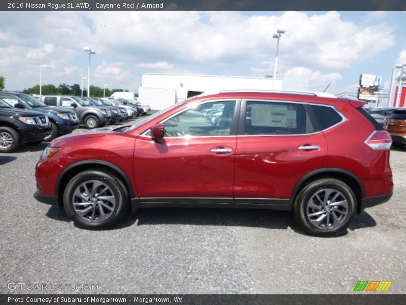 Cayenne Red / Almond 2016 Nissan Rogue SL AWD