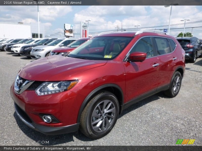 Cayenne Red / Almond 2016 Nissan Rogue SL AWD
