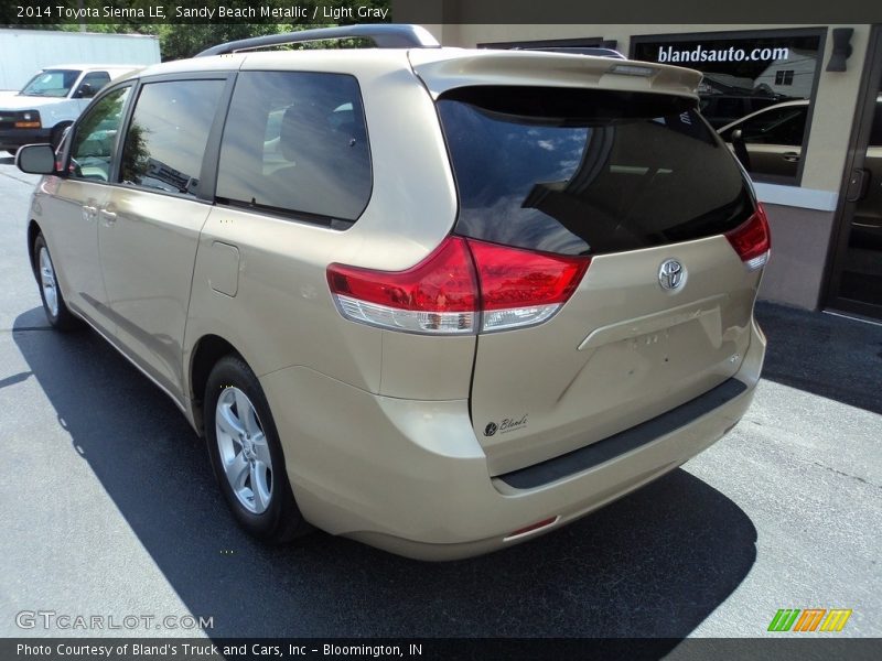 Sandy Beach Metallic / Light Gray 2014 Toyota Sienna LE
