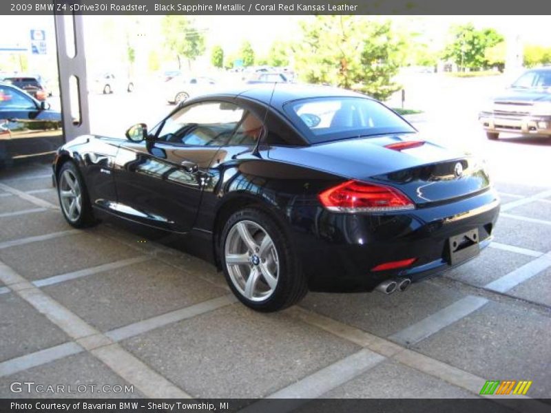 Black Sapphire Metallic / Coral Red Kansas Leather 2009 BMW Z4 sDrive30i Roadster