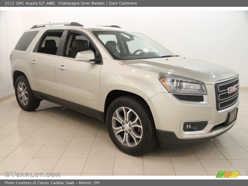 Champagne Silver Metallic / Dark Cashmere 2013 GMC Acadia SLT AWD