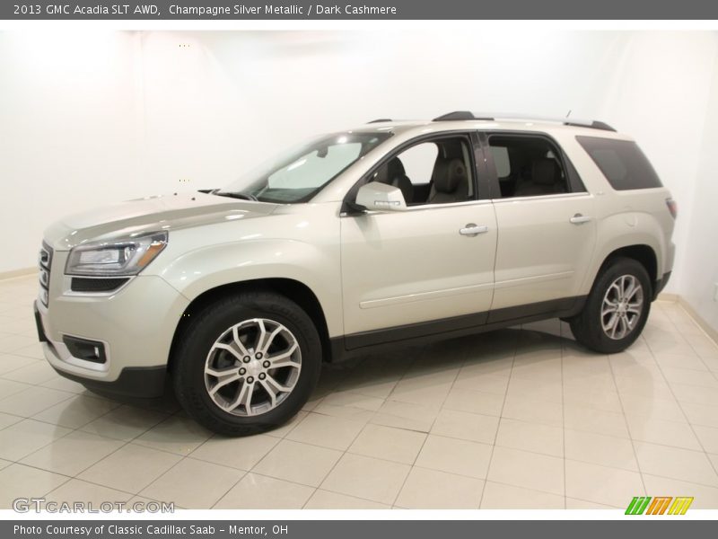 Champagne Silver Metallic / Dark Cashmere 2013 GMC Acadia SLT AWD