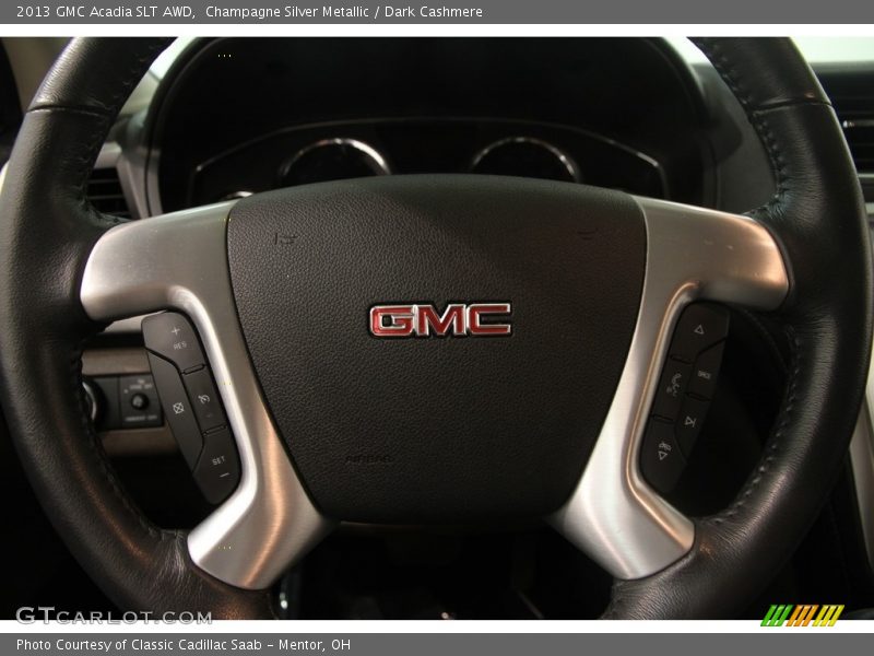 Champagne Silver Metallic / Dark Cashmere 2013 GMC Acadia SLT AWD