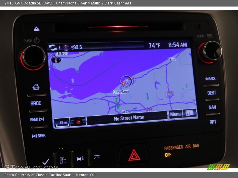 Champagne Silver Metallic / Dark Cashmere 2013 GMC Acadia SLT AWD
