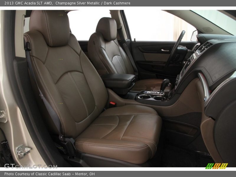 Champagne Silver Metallic / Dark Cashmere 2013 GMC Acadia SLT AWD