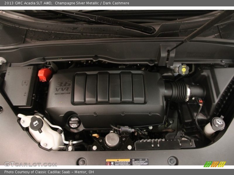 Champagne Silver Metallic / Dark Cashmere 2013 GMC Acadia SLT AWD