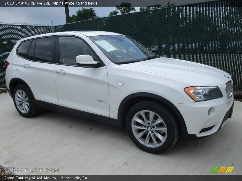 Alpine White / Sand Beige 2013 BMW X3 xDrive 28i