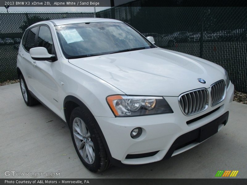 Alpine White / Sand Beige 2013 BMW X3 xDrive 28i