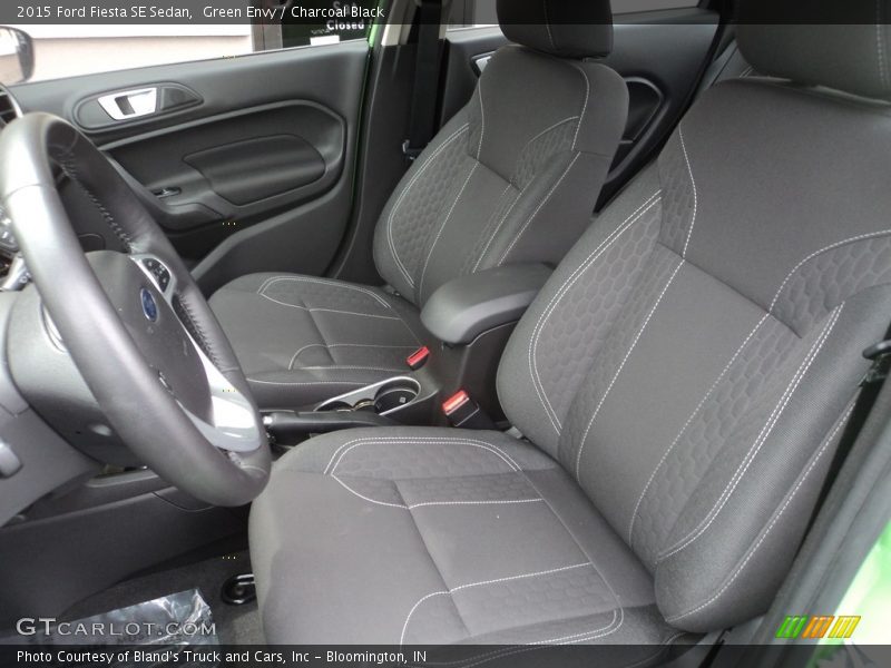 Green Envy / Charcoal Black 2015 Ford Fiesta SE Sedan