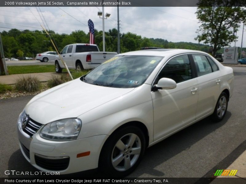 Campanella White / Anthracite Black 2008 Volkswagen Jetta SE Sedan