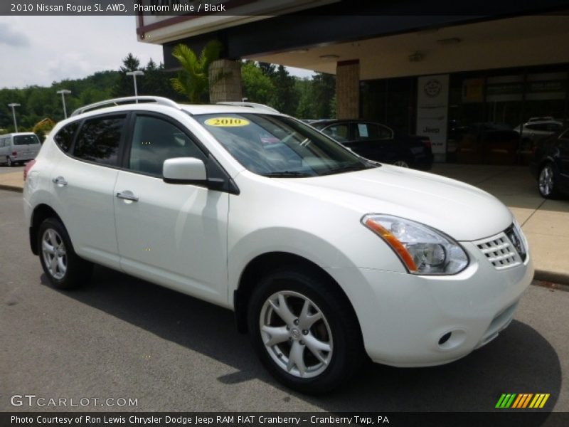 Phantom White / Black 2010 Nissan Rogue SL AWD