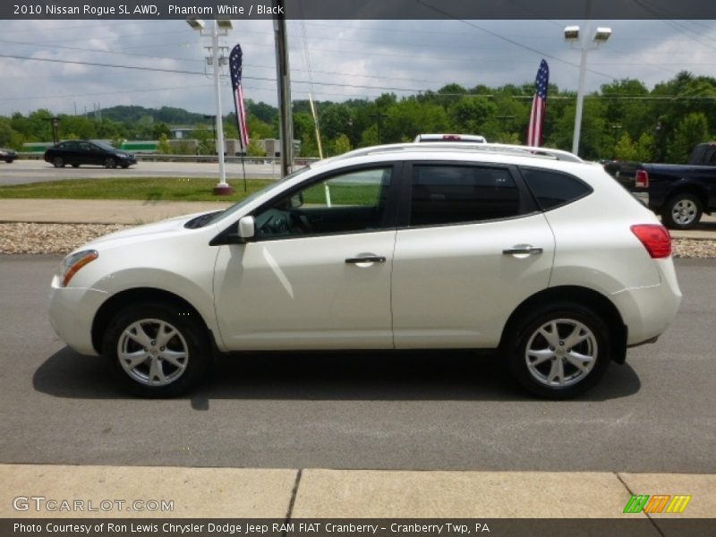 Phantom White / Black 2010 Nissan Rogue SL AWD