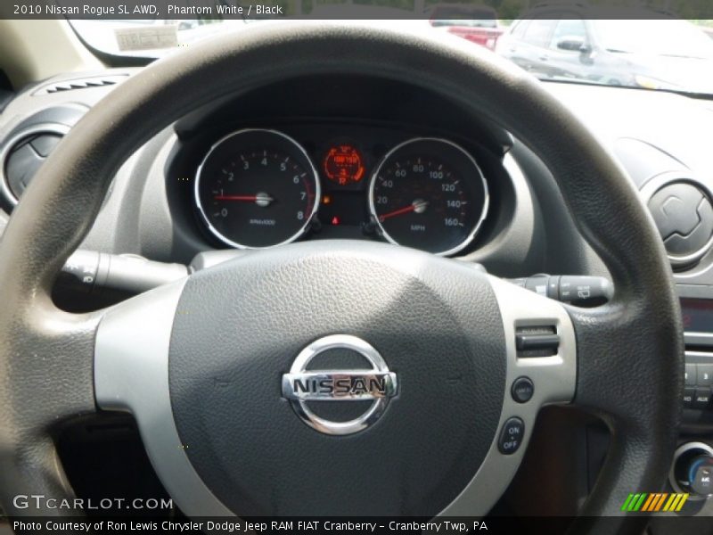 Phantom White / Black 2010 Nissan Rogue SL AWD